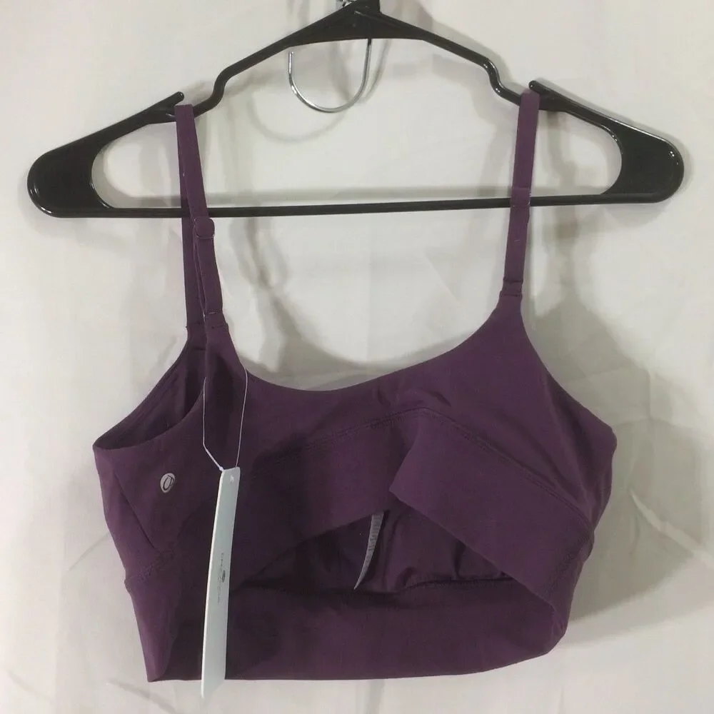 CRZ Yoga Butterluxe Longline Sports Bra Purple Medium Soft Stretch NWT - Picture 4 of 6